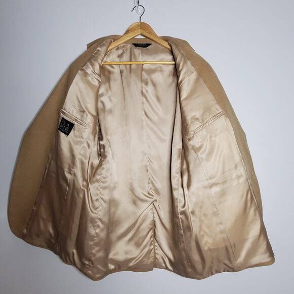 Jos A Bank Tan 100% Camel Hair 2 button blazer Size 44 long ***Flawed - Picture 8 of 11